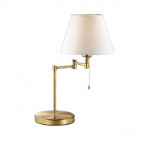 Настольная лампа Gemena Odeon Light 1*60W Е27 бронза/белый 2481/1T