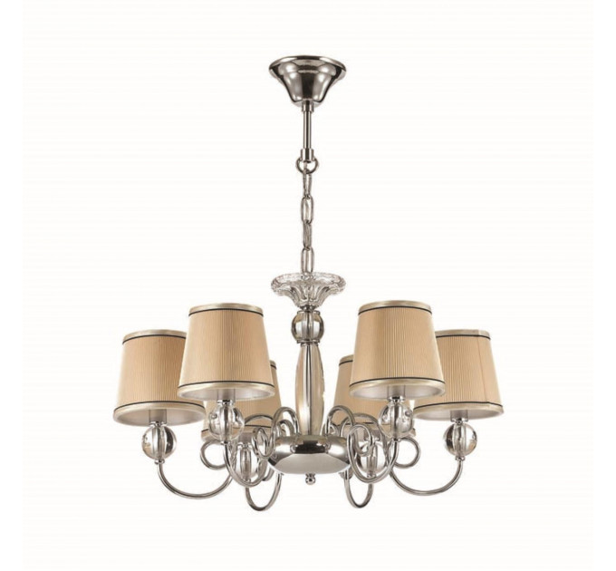 Подвесная люстра Molinari Odeon Light 6*40W Е14 хром/беж 3945/6