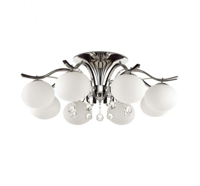 Потолочная люстра Adda Odeon Light 8*40W Е14 хром/белый 3954/8C