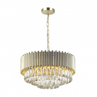 Подвесная люстра Pallada Odeon Light 9*40W E14 золото/хрусталь 4120/9