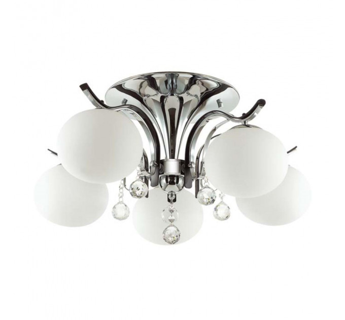 Потолочная люстра Adda Odeon Light 5*40W Е14 хром/белый 3954/5C