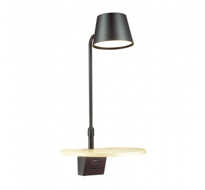 Настенный светильник Sven Odeon Light LED 6W черный/дерево 4163/6WL