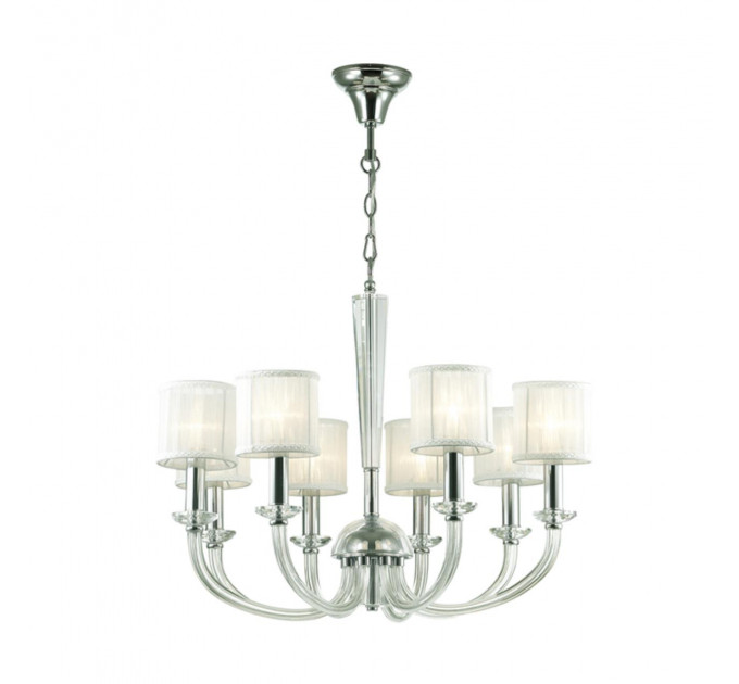 Подвесная люстра Malle Odeon Light 8*40W Е14 хром/белый 4197/8