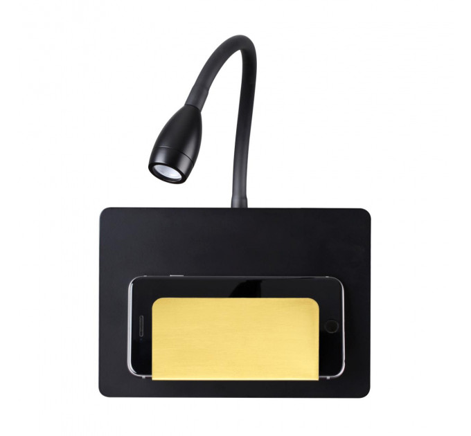 Настенный светильник Sonia Odeon Light LED 3W c USB черный/золотистый 4242/3WL