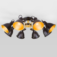 Потолочная люстра Denley Eurosvet 8*60W Е27 золото/черный 70112/8