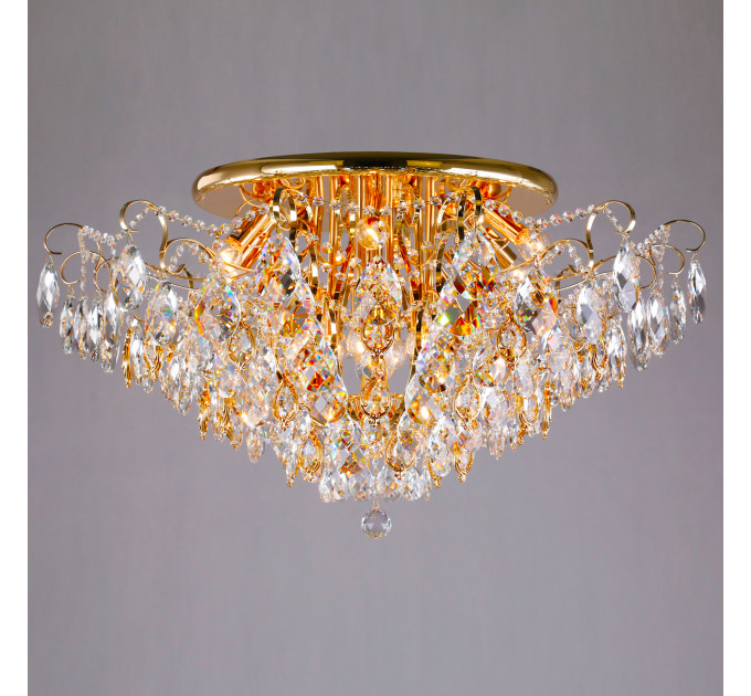 Потолочная люстра Crystal Eurosvet 12*60W Е14 золото/хрусталь 10081/12