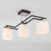 Потолочная люстра Devis Eurosvet 3*60W Е14 темное дерево/белый 70018/3