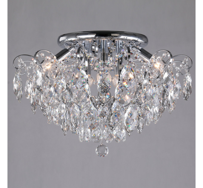 Потолочная люстра Crystal Eurosvet 6*60W Е14 хром/хрусталь 10081/6
