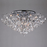 Потолочная люстра Crystal Eurosvet 12*60W Е14 хром/хрусталь 10081/12