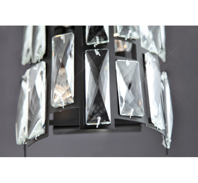 Настенный светильник Frammenti Bogates 2*60W E14 черный/хрусталь 275/2