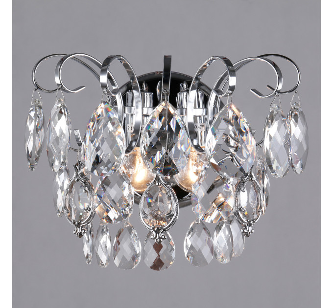 Настенный светильник Crystal Eurosvet 2*60W Е14 хром/хрусталь 10081/2