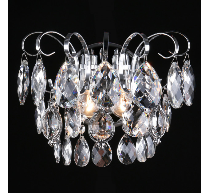 Настенный светильник Crystal Eurosvet 2*60W Е14 хром/хрусталь 10081/2