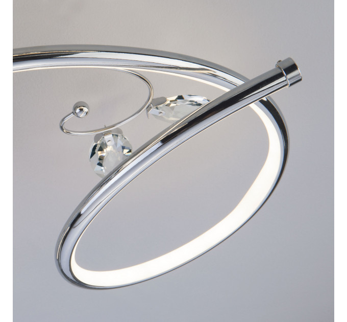 Потолочная LED-люстра Agata Eurosvet 12W 4200К хром/хрусталь 90089/5