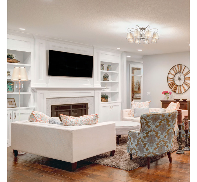 Потолочная люстра Liona Eurosvet 5*40W Е14 серебряный 60065/8