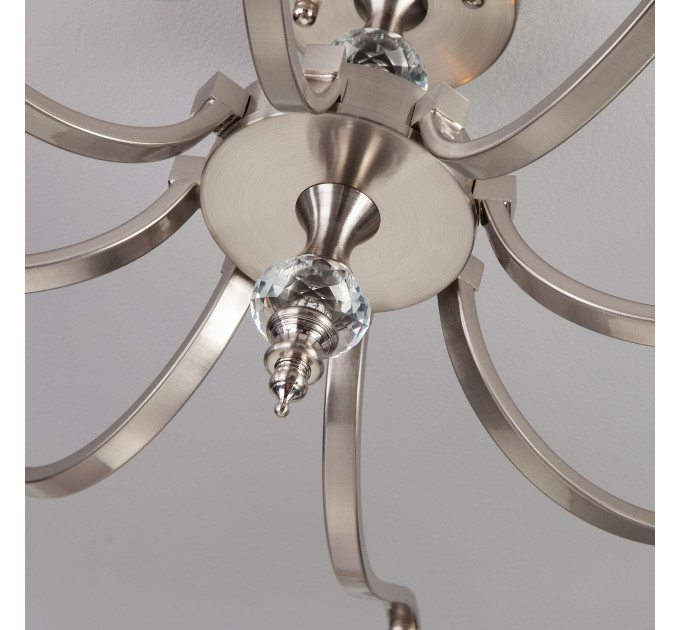 Потолочная люстра Ofelia Eurosvet 8*40W Е14 серебро/никель 60070/8