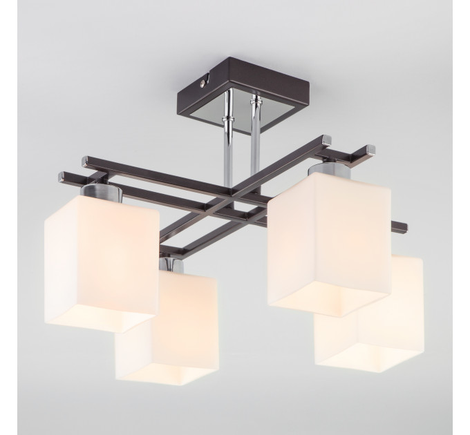 Потолочная люстра Devis Eurosvet 4*60W Е14 темное дерево/белый 70018/4