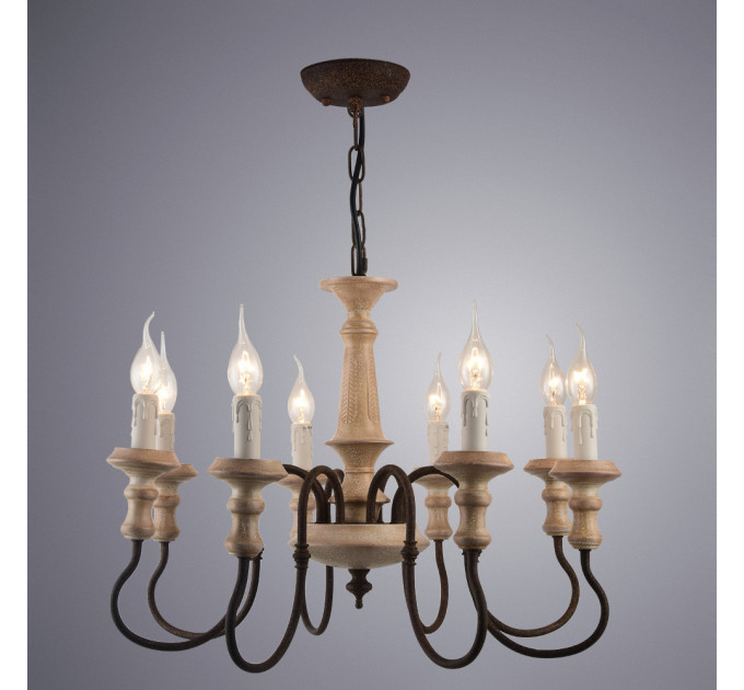Подвесная люстра Woodstock Arte Lamp 8*60W Е14 A1700LM-8BR