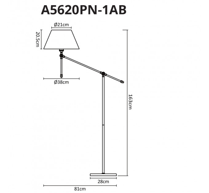 Торшер Orlando Arte Lamp A5620PN-1AB