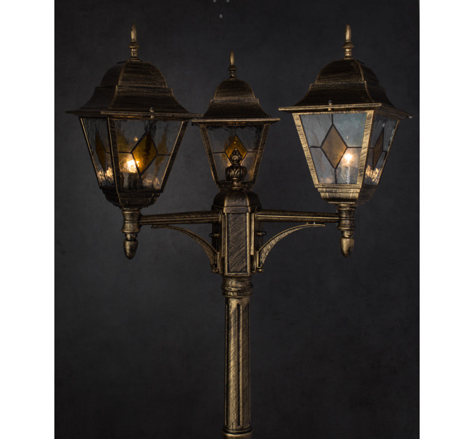 Уличный светильник Berlin Arte Lamp 3*75W Е27 коричневый A1017PA-3BN