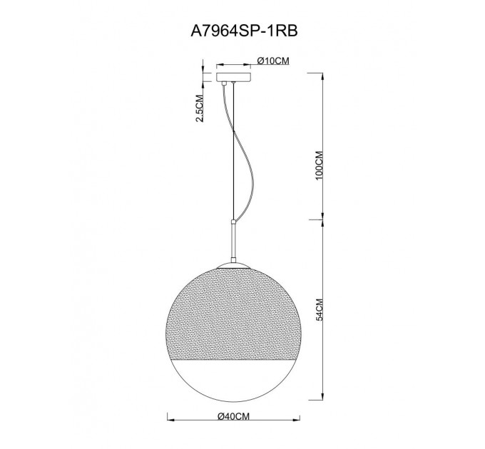 Подвесной светильник Jupiter Arte Lamp copper A7964SP-1RB