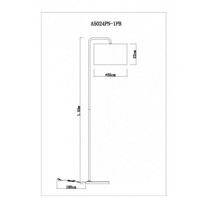Интерьерный торшер Rupert Arte Lamp A5024PN-1PB