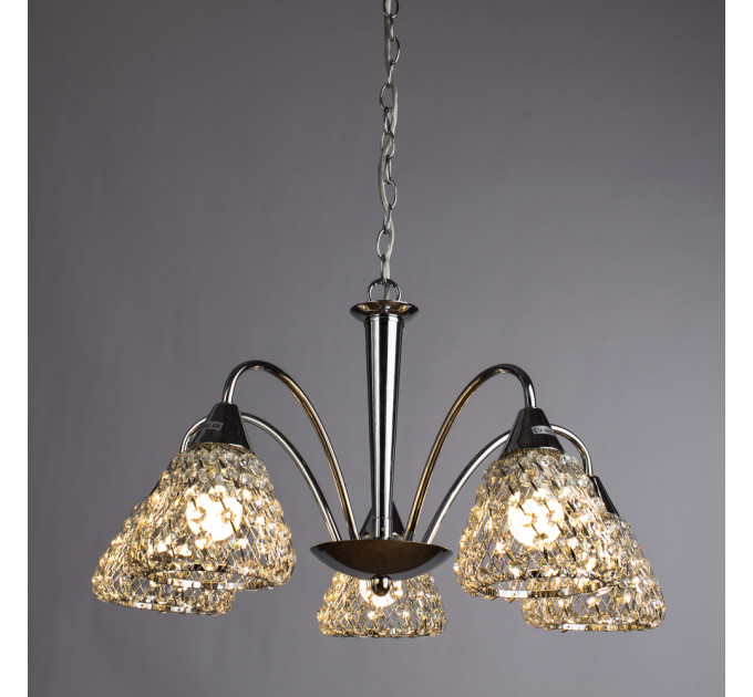 Подвесная люстра Adamello Arte Lamp 5*40W Е14 хром A9466LM-5CC