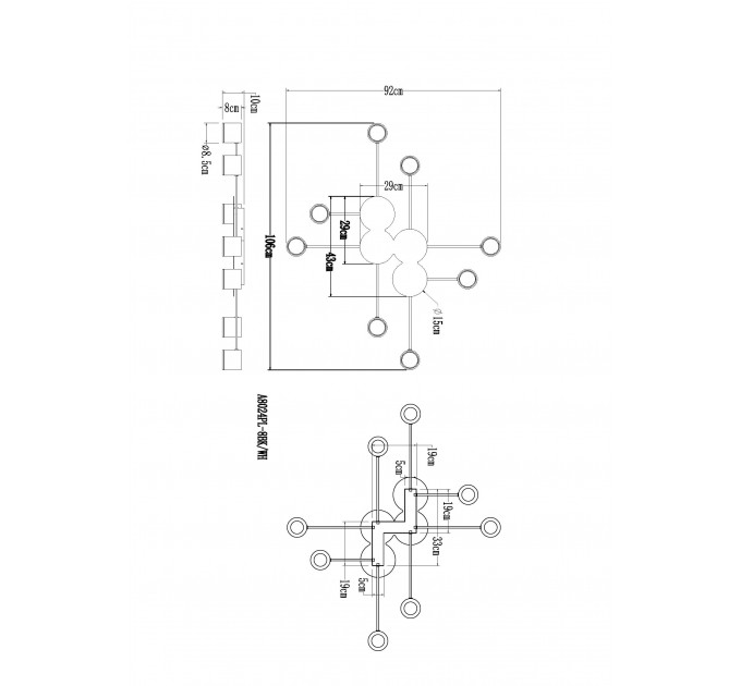 Потолочная люстра Arte Lamp LEGACY A8024PL-8BK