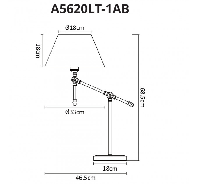Настольная лампа Orlando Arte Lamp A5620LT-1AB