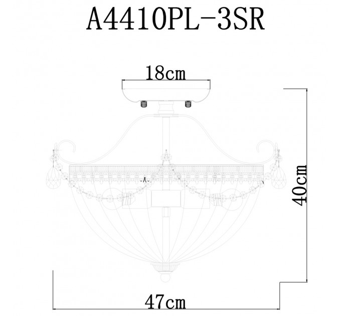 Потолочная люстра Schelenberg Arte Lamp A4410PL-3SR