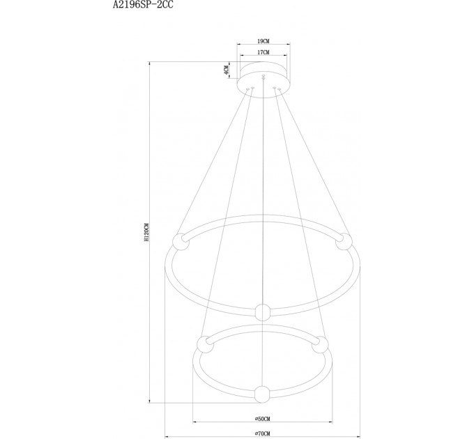 Подвесная люстра Arte Lamp HARLEY A2196SP-2CC