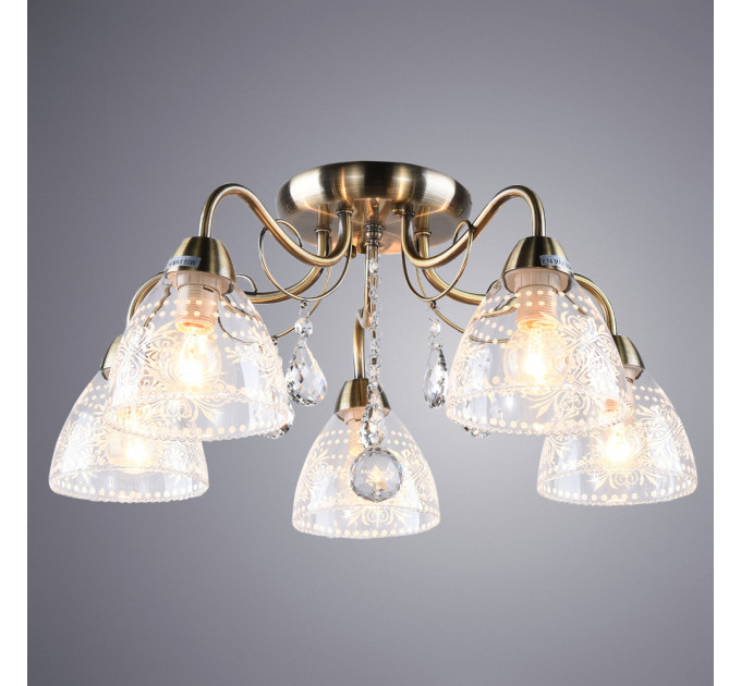 Потолочная люстра Rugiada Arte Lamp 5*60W Е14 A1658PL-5AB