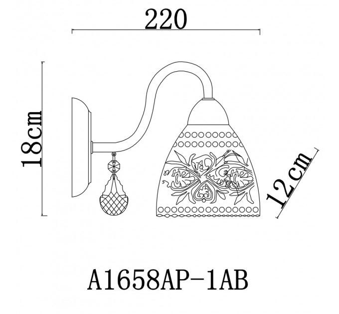 Настенное бра Rugiada Arte Lamp 1*60W Е14 A1658AP-1AB