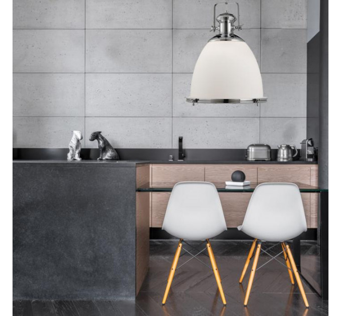 Подвесной светильник Capello Divinare 1*60W Е27 белый/хром 6678/12 Sp-1