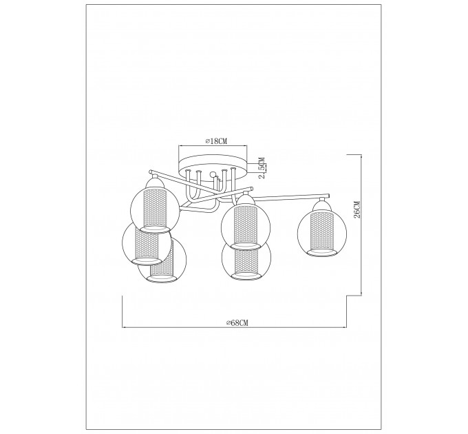 Потолочная люстра Arte Lamp MANCHESTER A7045PL-6BK