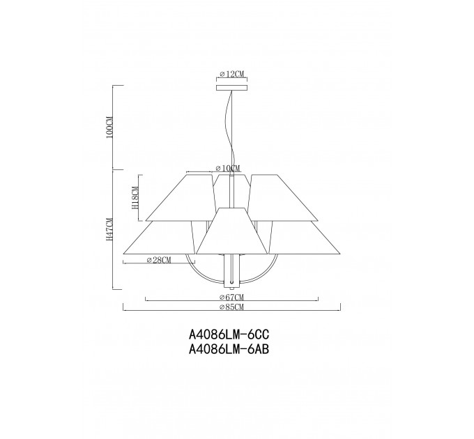 Подвесная люстра Arte Lamp RONDO A4086LM-6CC
