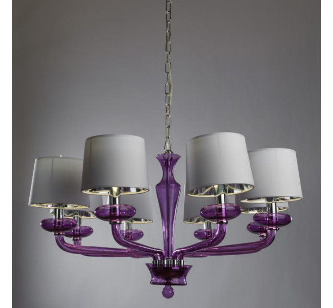Подвесная люстра Veneto  Divinare 8*60W Е14 хром/фиолетовый 1155/03 Lm-8