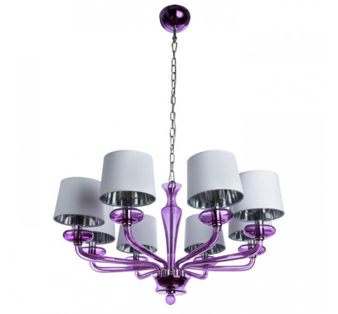 Подвесная люстра Veneto  Divinare 8*60W Е14 хром/фиолетовый 1155/03 Lm-8