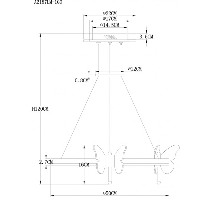 Подвесная люстра Arte Lamp DARCY A2187LM-1GO