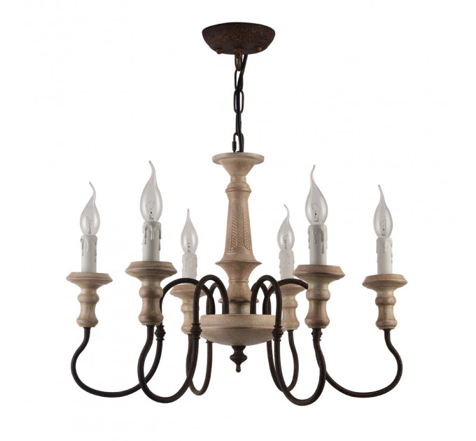 Подвесная люстра Woodstock Arte Lamp 6*60W Е14 A1700LM-6BR