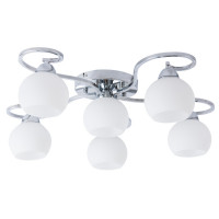 Потолочная люстра Моника Arte Lamp 6*60W Е27 хром/белый A6058PL-6CC