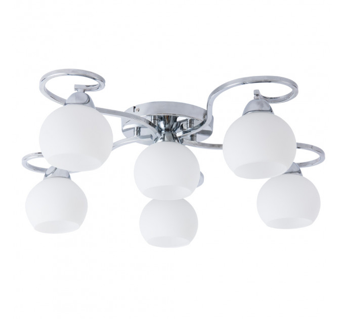 Потолочная люстра Моника Arte Lamp 6*60W Е27 хром/белый A6058PL-6CC