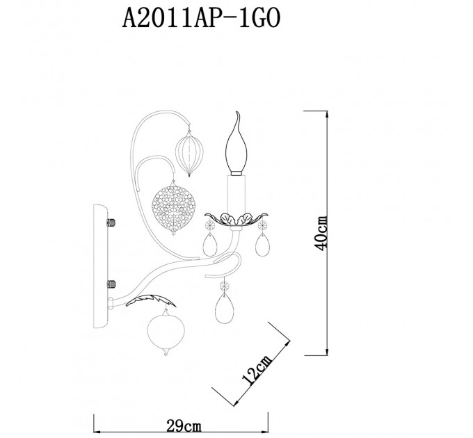 Настенное бра Ricchezza Arte Lamp A2011AP-1GO