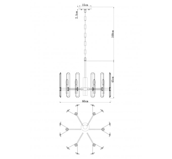 Подвесная люстра Tenerife Divinare 7136/02 LM-6