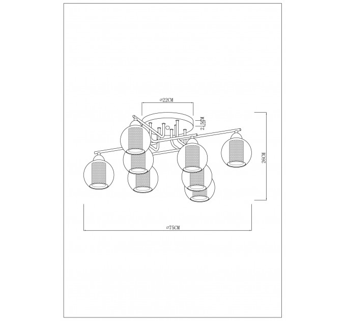 Потолочная люстра Arte Lamp MANCHESTER A7045PL-8BK