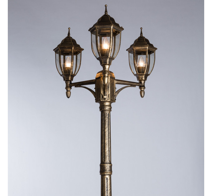 Уличный светильник Pegasus Arte Lamp 3*60W Е27 черный A3151PA-3BN