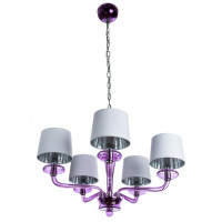 Подвесная люстра Veneto  Divinare 5*60W Е14 хром/фиолетовый 1155/03 Lm-5