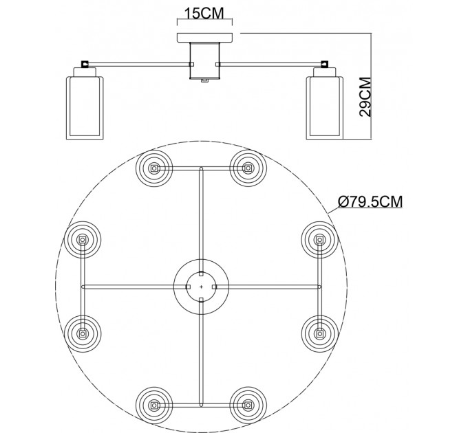 Потолочная люстра Arte Lamp LEO A7027PL-8BK
