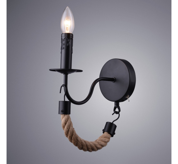 Настенное бра Marsiglia Arte Lamp 1*40W Е14 A8956AP-1BK