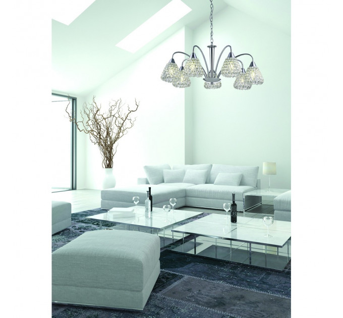 Подвесная люстра Adamello Arte Lamp 7*40W Е14 хром A9466LM-7CC
