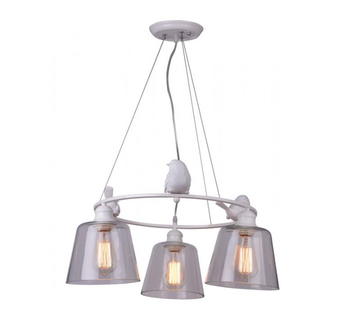Подвесной светильник с птичками Passero Arte Lamp 3*40W Е27 A4289LM-3WH